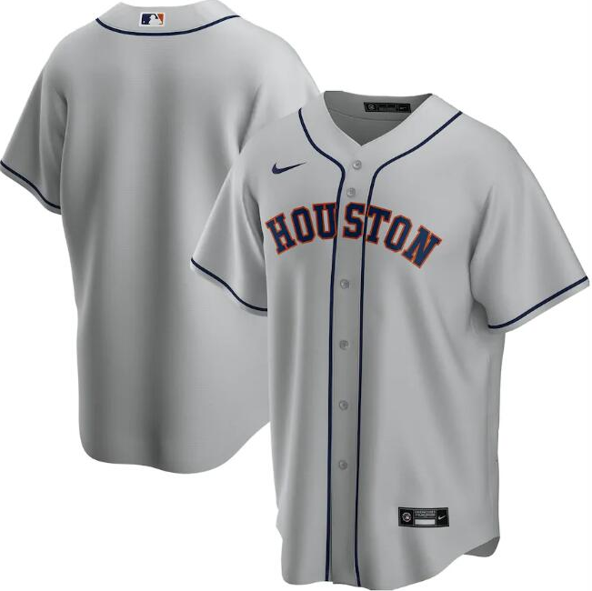 Men's Houston Astros Grey Cool Base Stitched MLB Jersey - Click Image to Close