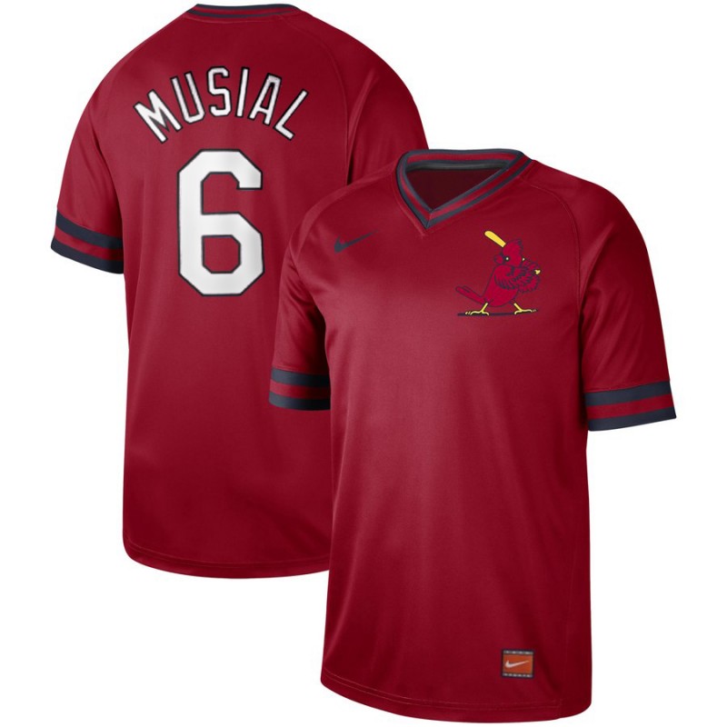 Men's St. Louis Cardinals #6 Stan Musial Red Cooperstown Collection Legend Stitched MLB Jersey - Click Image to Close