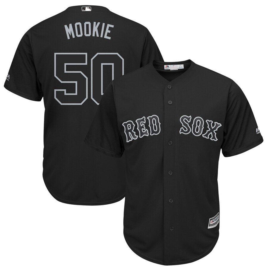 Men's Boston Red Sox #50 Mookie Betts "Mookie" Majestic Black 2019 Players' Weekend Player Stitched MLB Jersey - Click Image to Close