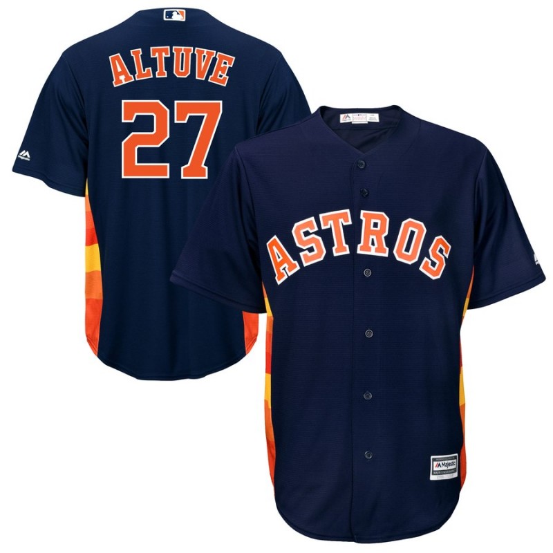 Men's Houston Astros #27 Jose Altuve Navy Cool Base Stitched MLB Jersey - Click Image to Close