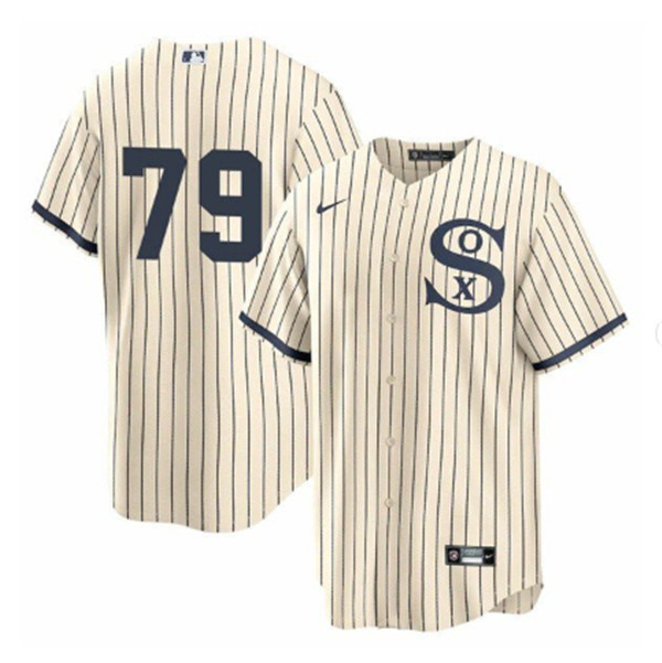 Men's Chicago White Sox #79 Jose Abreu 2021 Cream/Navy Field Of Dreams Cool Base Stitched Jersey - Click Image to Close