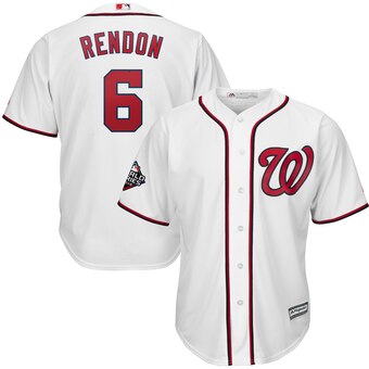 Men's Washington Nationals #6 Anthony Rendon Majestic White 2019 World Series Bound Cool Base Stitched MLB Jersey - Click Image to Close