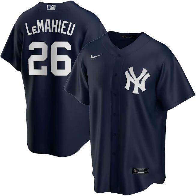 Men's New York Yankees #26 DJ LeMahieu Navy Cool Base Stitched Jersey - Click Image to Close