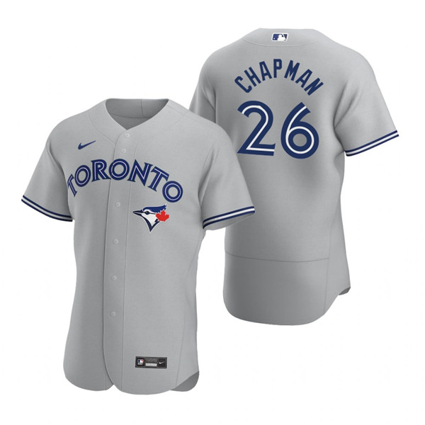 Men's Toronto Blue Jays #26 Matt Chapman Grey Flex Base Stitched Baseball Jersey - Click Image to Close