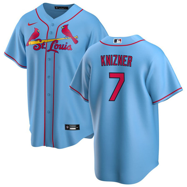 Men's St. Louis Cardinals #7 Andrew Knizner Blue Cool Base Stitched Jersey - Click Image to Close