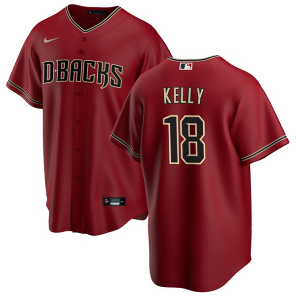 Men's Arizona Diamondbacks #18 Carson Kelly Red Cool Base Stitched Baseball Jersey - Click Image to Close