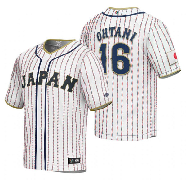 Men's Japan Baseball #16 Shohei Ohtani 2023 White World Baseball Classic Stitched Jersey - Click Image to Close