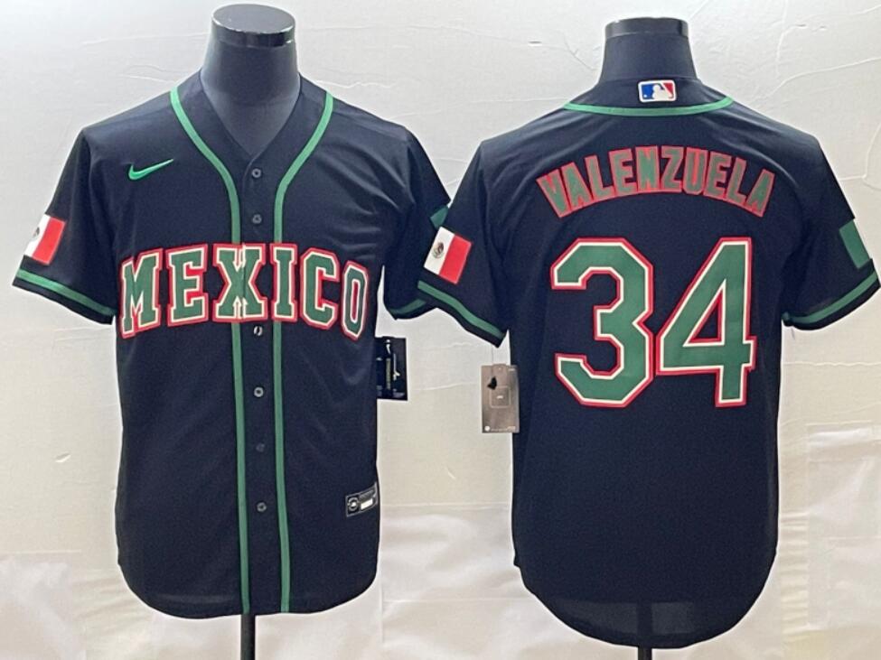 Men's Mexico Baseball Custom 2023 Black Stitched Jersey