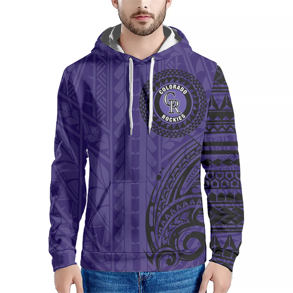 Men's Colorado Rockies Purple Hoodie - Click Image to Close