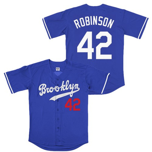 Men's Los Angeles Dodgers #42 Jackie Robinson Blue Cool Base Stitched MLB Jersey