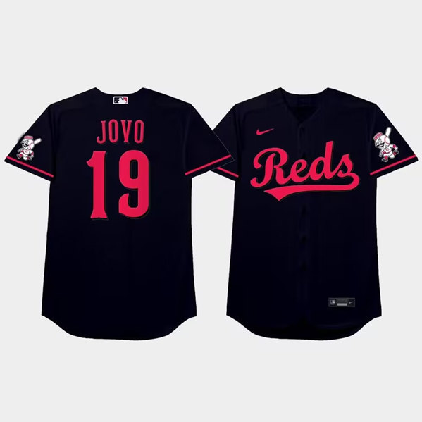 Men's Cincinnati Reds #19 Joey Votto 2021 Black Stitched Baseball Jersey - Click Image to Close