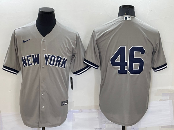 Men's New York Yankees #46 Andy Pettitte Grey Cool Base Stitched Baseball Jersey - Click Image to Close