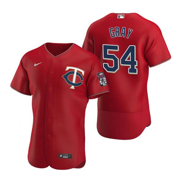 Men's Minnesota Twins #54 Sonny Gray Red Flex Base Stitched Jersey - Click Image to Close