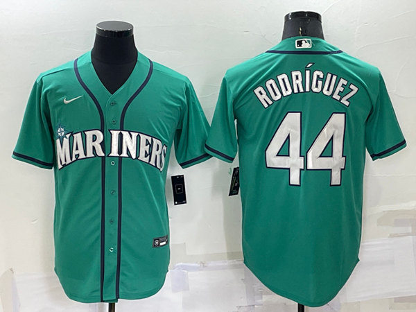 Men's Seattle Mariners #44 Julio Rodr??guez Aqua Cool Base Stitched Jersey