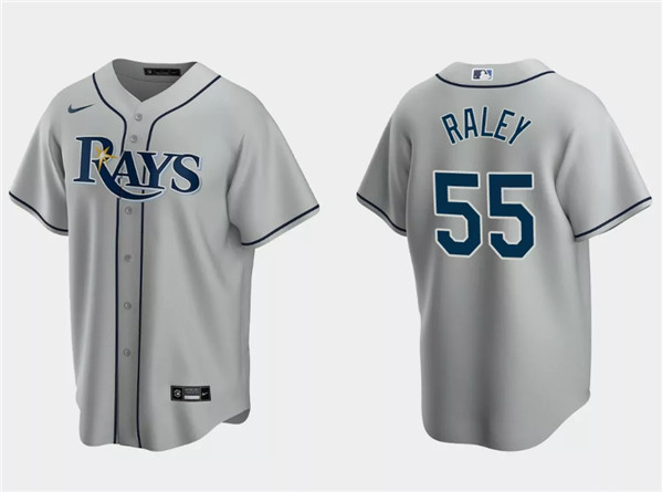 Men's Tampa Bay Rays #55 Luke Raley Gray Cool Base Stitched Baseball Jersey - Click Image to Close