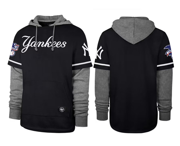 Men's New York Yankees Black Pullover Hoodie