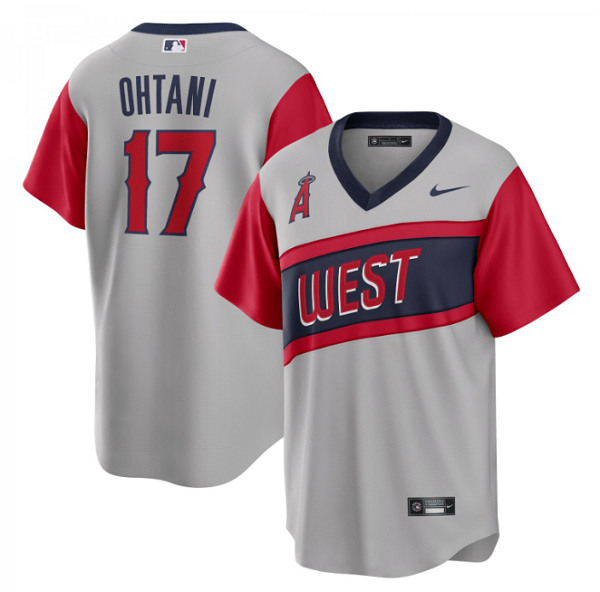 Men's Los Angeles Angels #17 Shohei Ohtani 2021 Little League Classic Road Cool Base Stitched Baseball Jersey - Click Image to Close