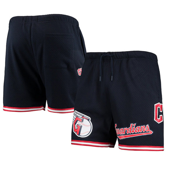 Men's Cleveland Guardians Navy Shorts (Run Small) - Click Image to Close