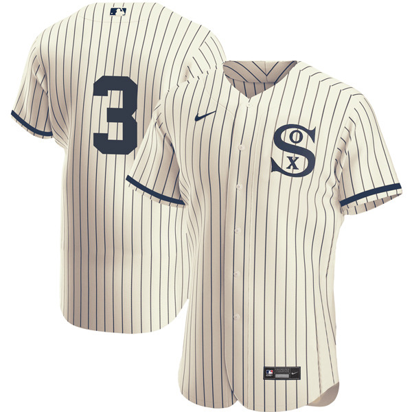 Men's Chicago White Sox #3 Harold Baines 2021 Cream/Navy Field of Dreams Flex Base Stitched Jersey - Click Image to Close