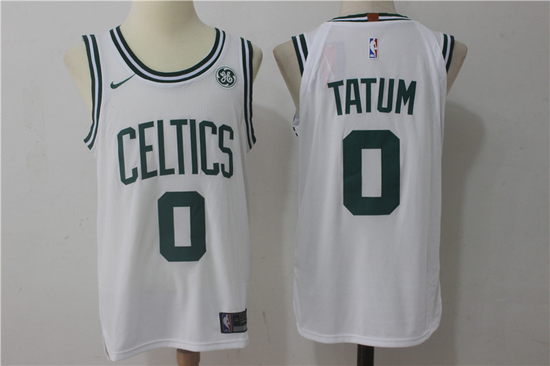 Men's Nike Boston Celtics #0 Jayson Tatum White Stitched NBA Jersey - Click Image to Close