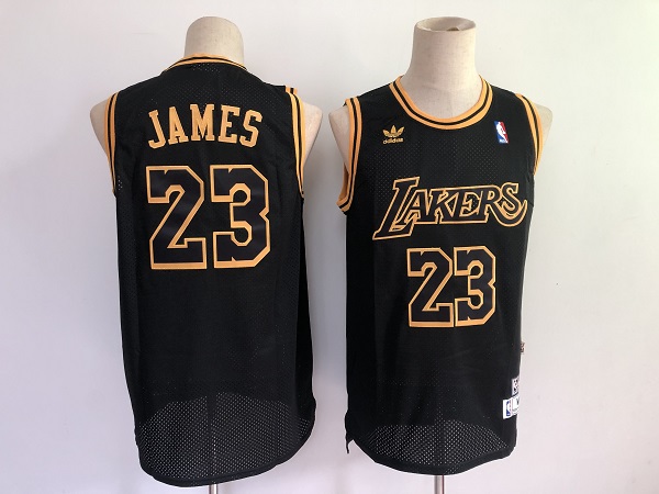 Men's Los Angeles Lakers #23 LeBron James Black Stitched NBA Jersey