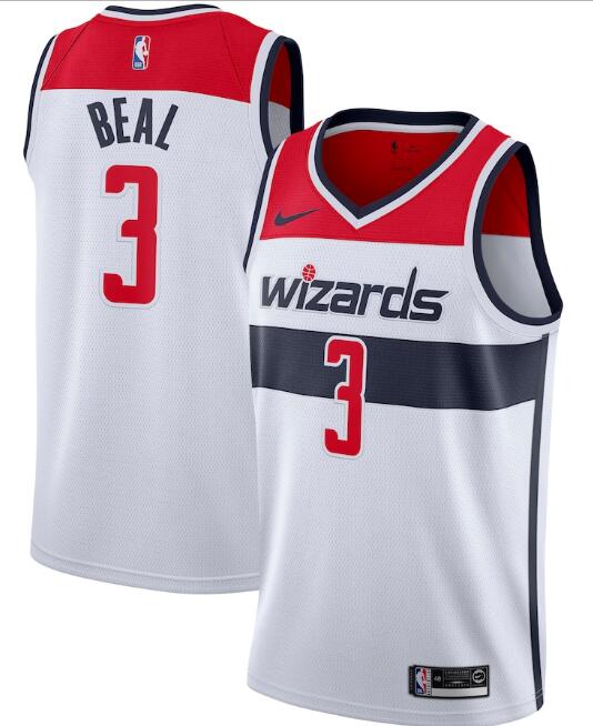 Men's Washington Wizards White #3 Bradley Beal Association Edition Stitched NBA Jersey