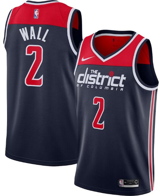 Men's Washington Wizards Navy #2 John Wall Statement Edition Swingman Stitched NBA Jersey