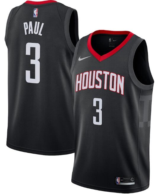 Men's Houston Rockets Black #3 Chris Paul Statement Edition Swingman Stitched NBA Jersey - Click Image to Close