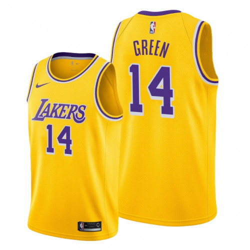 Men's Los Angeles Lakers #14 Danny Green Yellow Stitched NBA Jersey