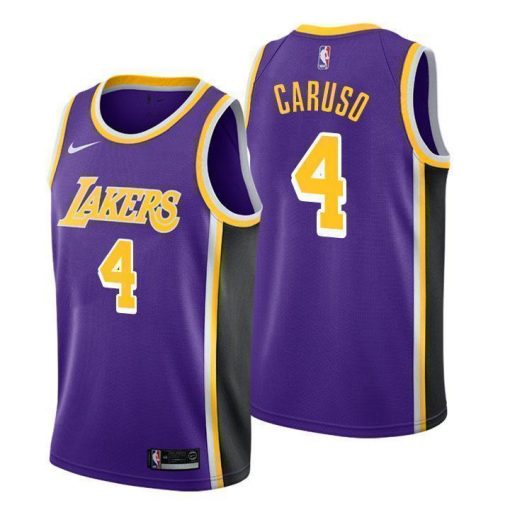 Men's Los Angeles Lakers #4 Alex Caruso Purple Stitched NBA Jersey - Click Image to Close