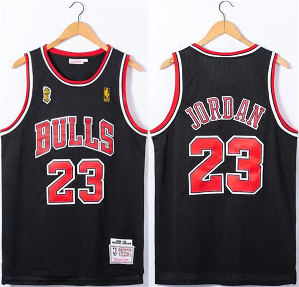 Men's Chicago Bulls #23 Michael Jordan Red 1996-97 Throwback Champions Stitched Jersey - Click Image to Close