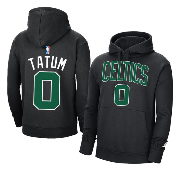 Men's Boston Celtics #0 Jayson Tatum 2021 Black Pullover Hoodie - Click Image to Close