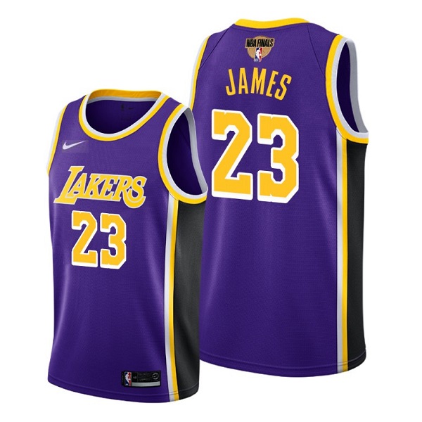 Men's Los Angeles Lakers #23 LeBron James 2020 Purple Finals Stitched NBA Jersey