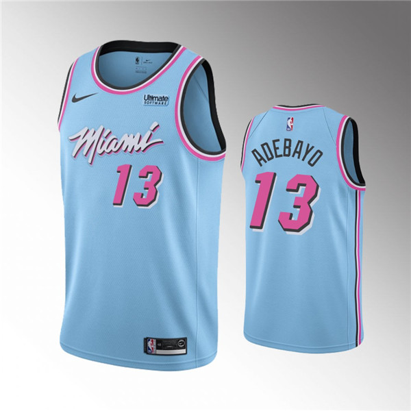 Men's Miami Heat #13 Bam Adebayo City Edition Blue Stitched NBA Jersey - Click Image to Close