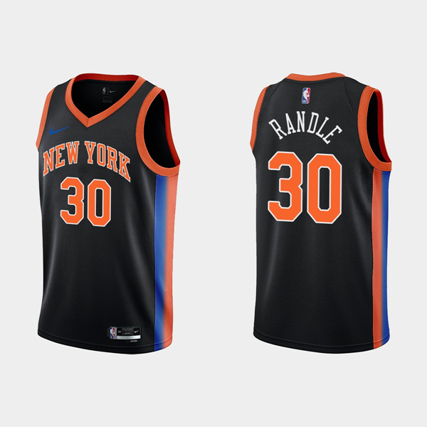 Men's New York Knicks #30 Julius Randle Black City Edition Stitched Basketball Jersey