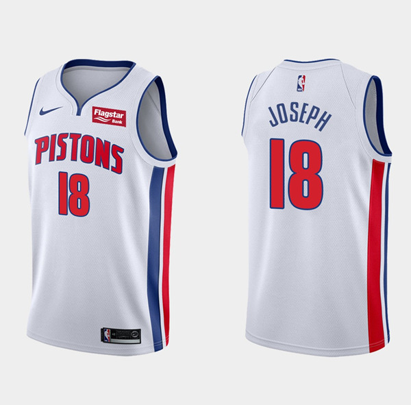 Men's Detroit Pistons #18 Cory Joseph White Stitched NBA Jersey