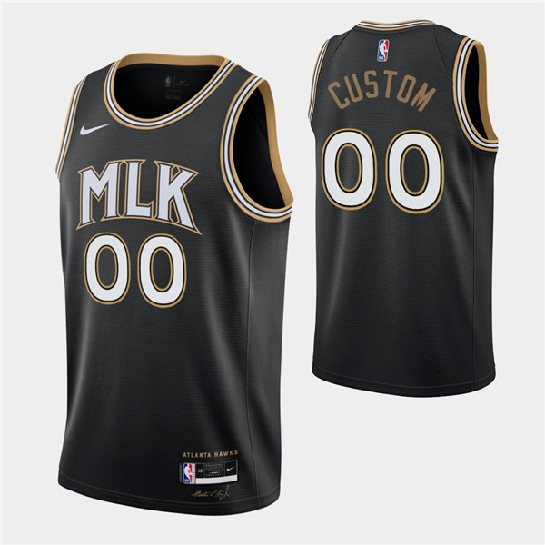 Men's Atlanta Hawks Active Players Custom Black MLK City Swingman 2020-21 Stitched NBA Jersey