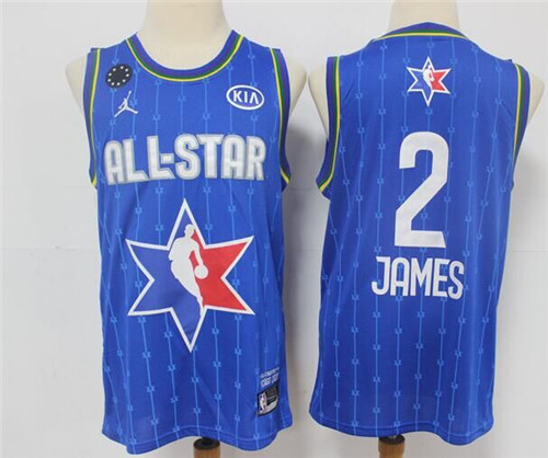 Men's Los Angeles Lakers #2 LeBron James Blue 2020 All-Star Stitched NBA Jersey - Click Image to Close