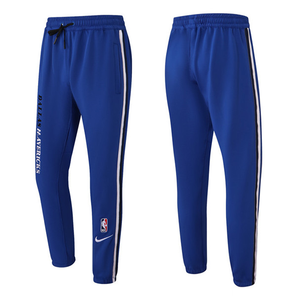 Men's Dallas Mavericks Blue Performance Showtime Basketball Pants - Click Image to Close