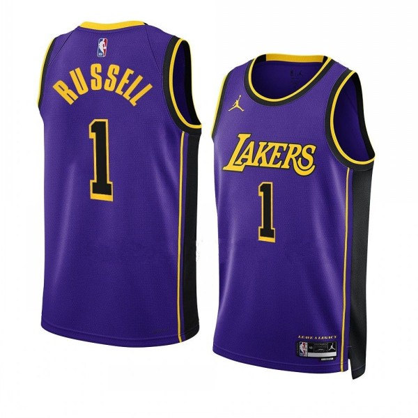 Men's Los Angeles Lakers #1 D??Angelo Russell Purple Stitched Basketball Jersey