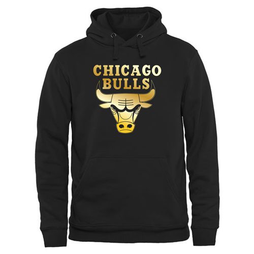 Chicago Bulls Gold Collection Pullover Hoodie Black - Click Image to Close