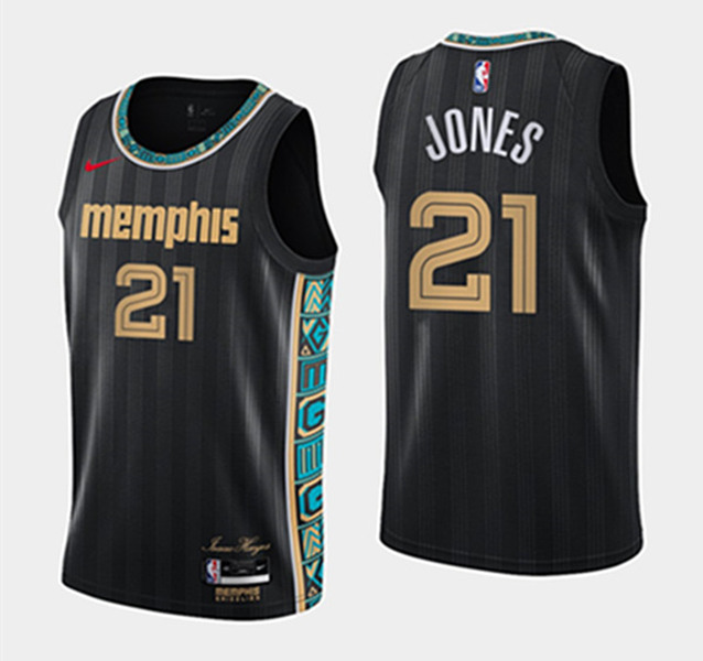 Men's Memphis Grizzlies #21 Tyus Jones 2020-21 City Swingman Stitched NBA Jersey - Click Image to Close