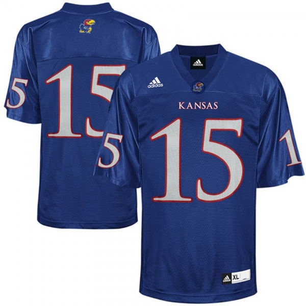 Kansas Jayhawks #15 Royal Blue Stitched Jersey - Click Image to Close