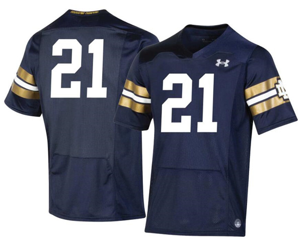 Notre Dame Fighting Irish #21 Under Armour Navy Limited Stitched Jersey