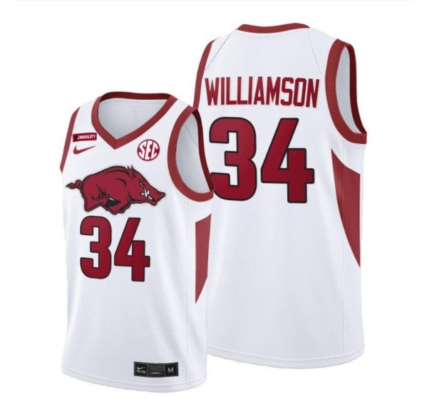 Arkansas Razorbacks #34 Corliss Williamson White 2021 Stitched Jersey