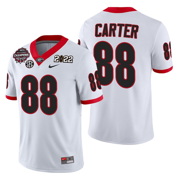 Georgia Bulldogs #88 Jalen Carter 2021/22 CFP National Champions White College Football Stitched Jersey