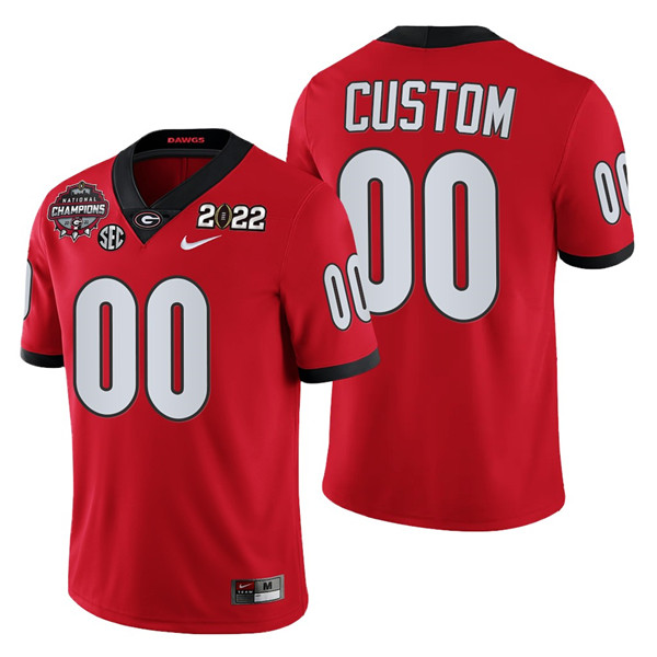 Georgia Bulldogs ACTIVE PLAYER Custom 2021/22 CFP National Champions Red College Football Stitched Jersey - Click Image to Close