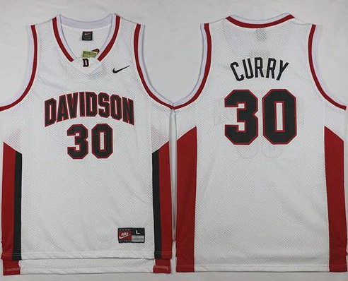 Davidson Wildcats #30 Stephen Curry White Basketball Stitched Jersey