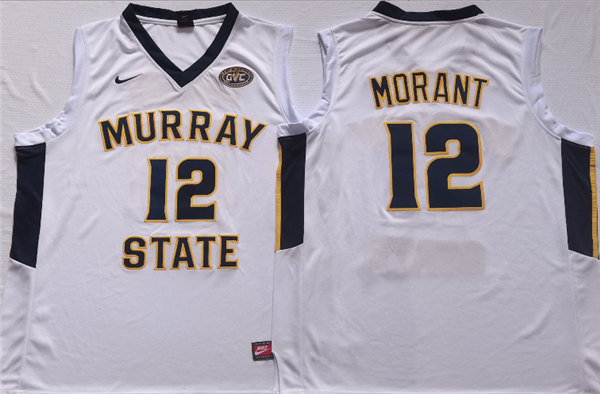 Murray State Racers #12 Ja Morant White Stitched Jersey