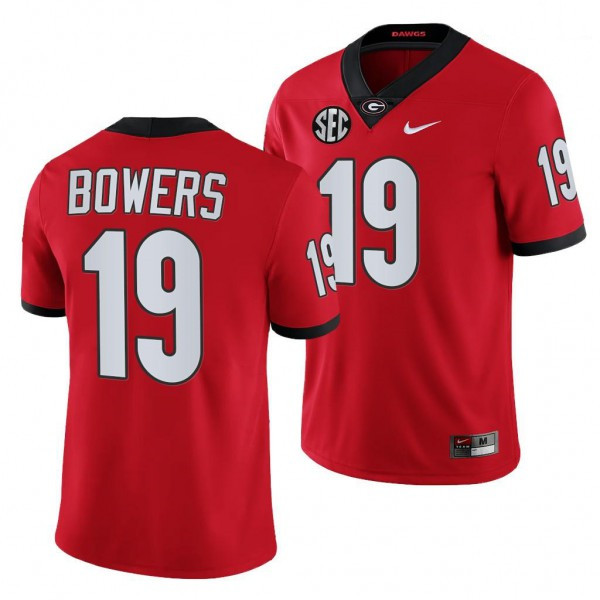 Georgia Bulldogs #19 Brock Bowers Red College Football Stitched Jersey - Click Image to Close